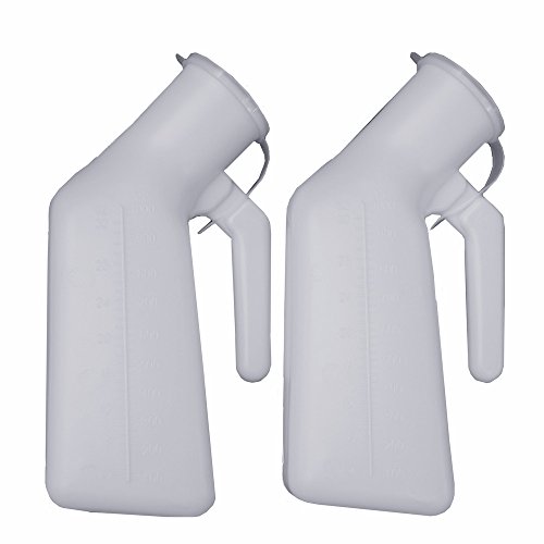 Product Cover YUMSUM Thick Firm Male Urinal Urine Bottle with Lid 32oz./1000mL (White)pack of 2,