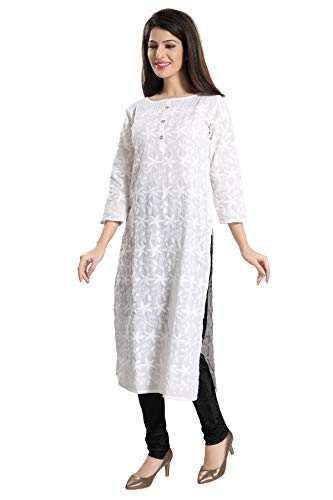 Product Cover QueenShield Women's Cotton Chikan Kurti for All Plus and Small Size