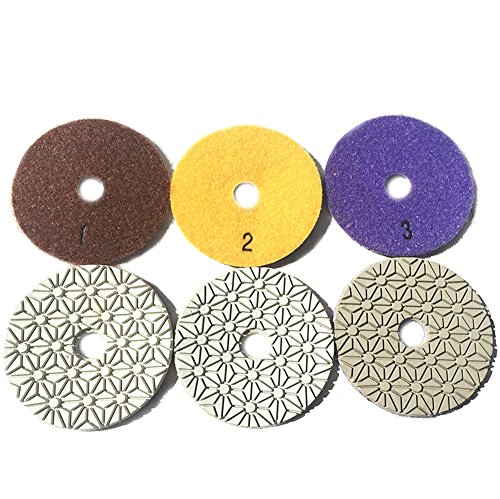 Product Cover Diamond Wet 3 Steps Polishing Pad 4'' for Concrete Granite Marble Stone 100mm Resin Disc 3pcs/Set