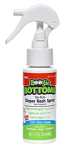 Product Cover Diaper Rash Cream Spray by Boogie Bottoms, Travel Friendly No-Rub Touch Free Application for Sensitive Skin, from The Maker of Boogie Wipes, Over 200 Sprays per Bottle, 1.7 oz