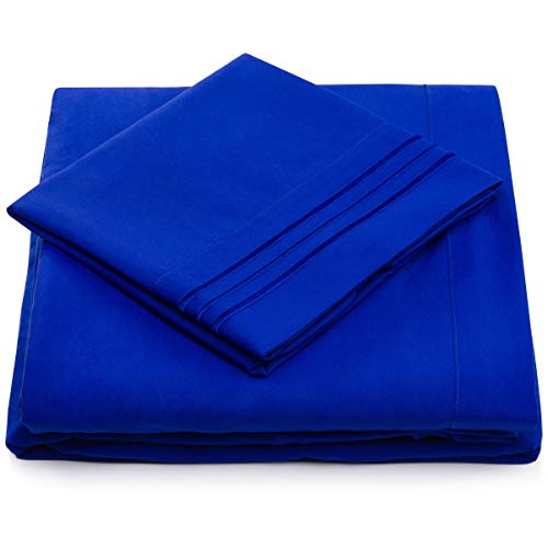 Product Cover Twin XL Size Bed Sheets - Royal Blue Twin Extra Long Bedding Set - Deep Pocket - Ultra Soft Luxury Hotel Sheets- Hypoallergenic - Cool & Breathable - Wrinkle, Stain, Fade Resistant - 3 Piece