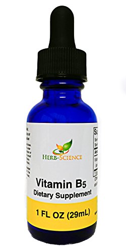Product Cover Vitamin B5 Pantothenic Acid, Alcohol-Free Liquid Extract Maintain Healthy Hormones, Support Heart Health, Help Keep Skin and Hair Healthy and Support Immune System - Herb-Science