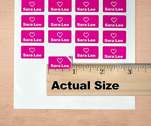 Product Cover Custom Personalized Clothing Labels Self Adhesive - (90 Labels) - Waterproof, Machine Washable Heavy Duty PVC, Customize Name, Color & Icon