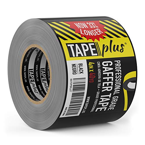Product Cover Gaffers Tape - 4 Inch by 40 Yards in Black - Get 33% More! High End Professional Grade - Gaffer Tape is The Perfect Alternative to Duct Tape, Electrical Tape, and Other Adhesives