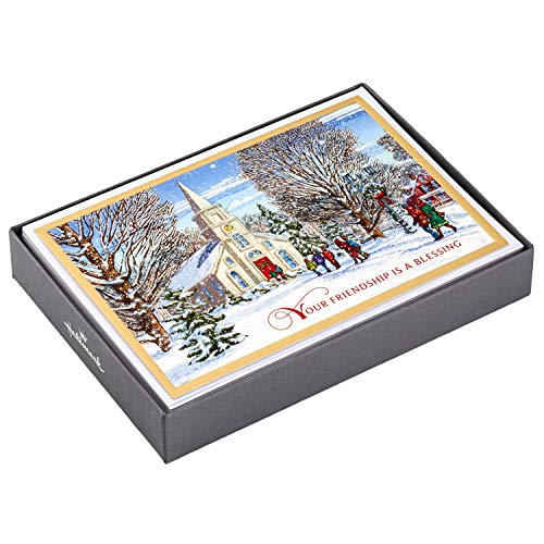 Product Cover Hallmark Religious Boxed Christmas Cards, Winter Church (16 Cards and 17 Envelopes)