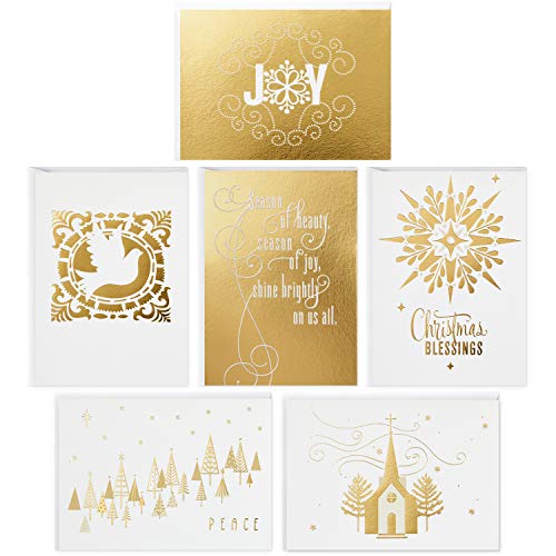 Product Cover Hallmark Religious Boxed Christmas Cards Assortment, Gold Foil (48 Cards with Envelopes)