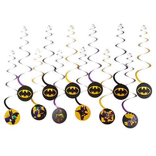 Product Cover American Greetings Lego Batman Hanging Swirl Decorations, Multicolor, 12-Count