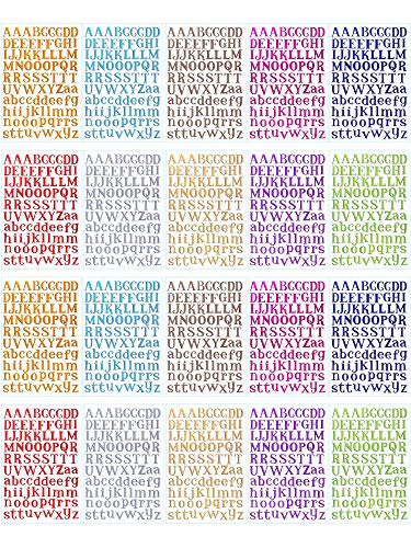 Product Cover BBTO 20 Sheets Alphabet Letter Stickers 10 Colors Self Adhesive Sticker Colorful PU Material Convex Feeling (Colorful Letter Stickers)