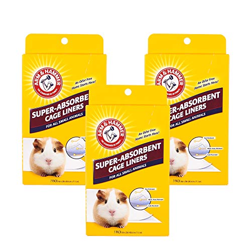 Product Cover Arm & Hammer Super-Absorbent Cage Liners for Guinea Pigs, Hamsters, Rabbits & All Small Animals | Best Cage Liners for Small Animals, 21 Count (3 Packs of 7)
