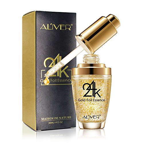 Product Cover Moisturizer Serum for Face and Eye Area, 24K Gold Essence Anti Aging Wrinkle Moisturizing Firming Face Cream Treatment for Women Skin Care (Aliver)