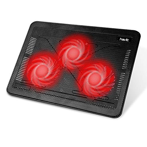 Product Cover Havit HV-F2056 15.6-17 Inch Laptop Cooler Cooling Pad - Slim Portable USB Powered (3 Fans) (Black+Red)