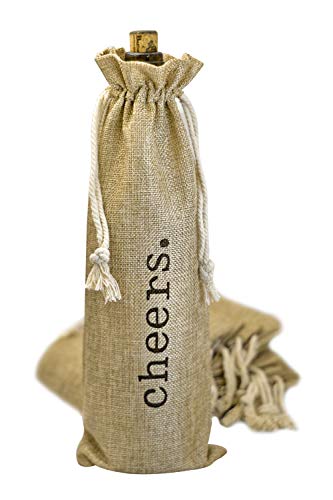 Product Cover Burlap Wine Bag - 12 Jute Wine Bottle Gift Bags with Drawstring and