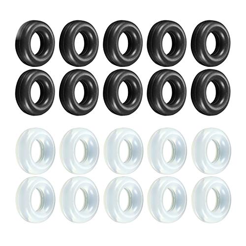 Product Cover YR Soft Silicone Eyeglasses Temple Tips Sleeve Retainer, Comfort Anti-Slip Ear Cushions For Sunglasses 10 Pairs-Black & Clear