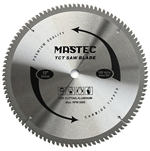 Product Cover MASTEC 10-Inch 100T Carbide Tooth TCG for Aluminum Saw Blade with 5/8-Inch Arbor