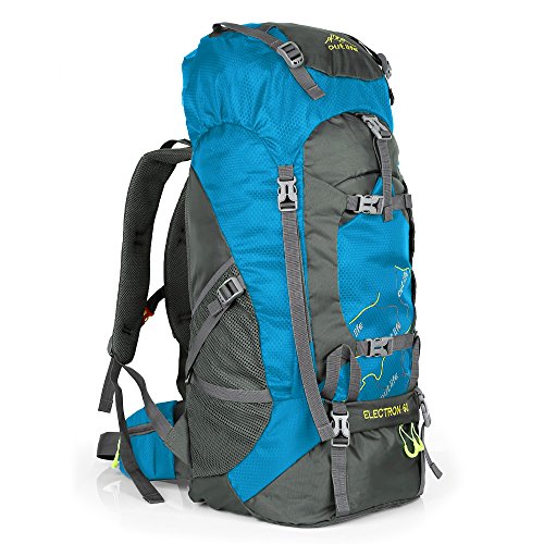 Product Cover OUTLIFE 60L Hiking Backpack, Lightweight Waterproof Travel Backpack for Men Women Camping Trekking Touring (Light Blue)
