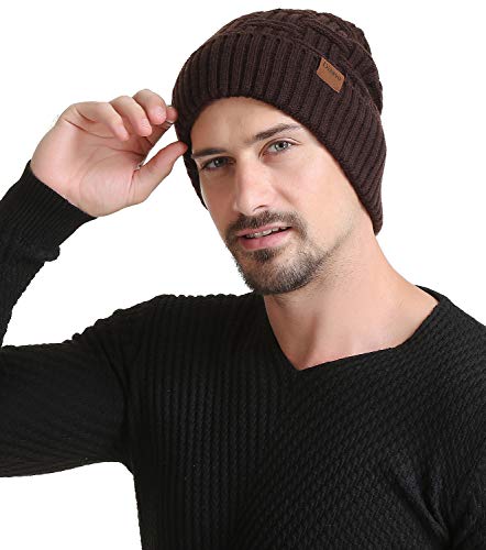Product Cover Beanie for Men Women Winter Warm Thick Fleece Lined Knit Baggy Slouchy Beanie Hats