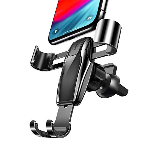 Product Cover AINOPE Cell Phone Holder for Car, Gravity Car Phone Mount Auto-Clamping Air Vent Car Phone Holder Universal Car Phone Mount Compatible iPhone Xs MAX/X/XR/8/7, Galaxy Note 9/S10 Plus/S9 - Black (Divi)