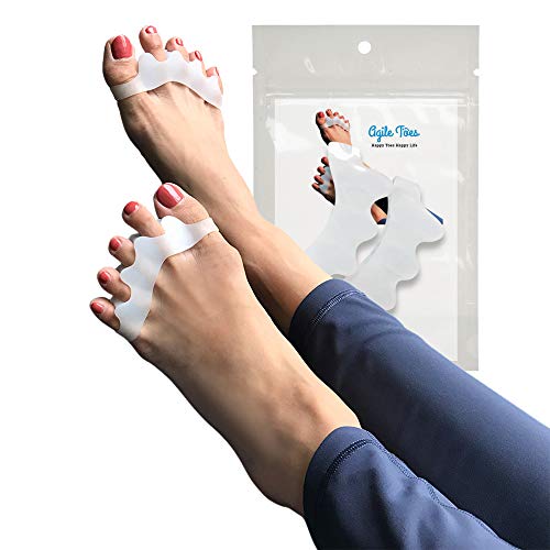 Product Cover Agile Toes: Toe Separator Toe Spreader Toe Spacer Toe Divider for Therapeutic Relief from Bunions, Plantar Fasciitis, Hammer Toes, Claw Toes & other Foot Conditions, Spa & Pedicures for Men and Women