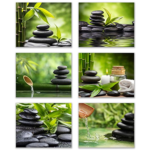 Product Cover Infinity Creations Inspirational Zen/Spa Wall Photo Art: Set of 6-Relax and Motivate Beauty UNFRAMED Photo Art Prints (8