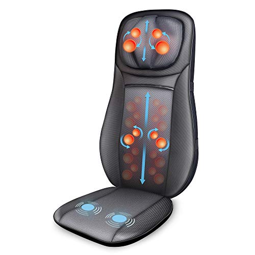 Product Cover Snailax shiatsu Neck & Back Massager with Heat, Full Back Kneading Shiatsu or Rolling Massage, Massage Chair pad with Height Adjustment, Relieve Muscle Pain for Back Shoulder and Neck SL-233