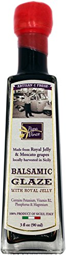 Product Cover Papa Vince Balsamic Vinegar Glaze with Royal Jelly - NO COLORING, NO THICKENER, NO CARAMEL ADDED | NO SUGAR ADDED | hints of fig, raspberry, cherry, red wine | Rich in Vitamin B2 & Minerals | 3 fl oz