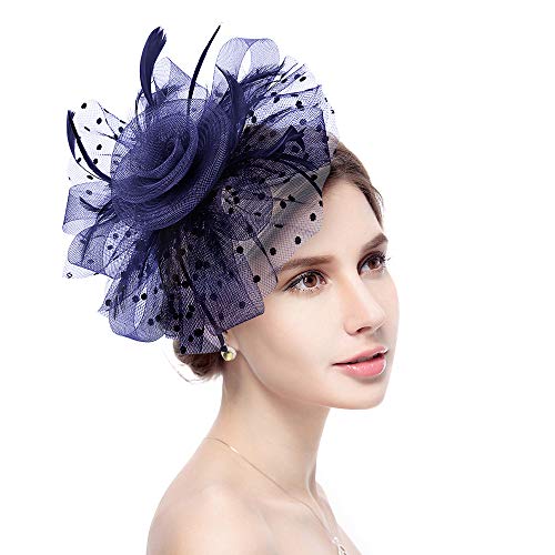 Product Cover Fascinator Hat Flower Feather Net Mesh Kentucky Derby Tea Party