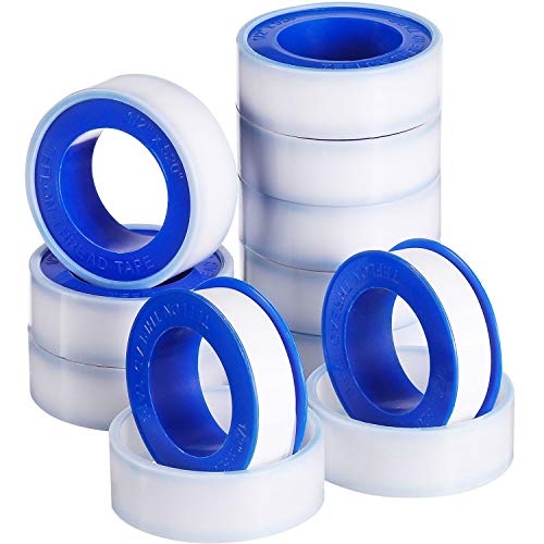 Product Cover Skylety 10 Rolls Thread Seal Tapes, PTFE Pipe Sealant Tape (White, 1/2 by 520 Inches)