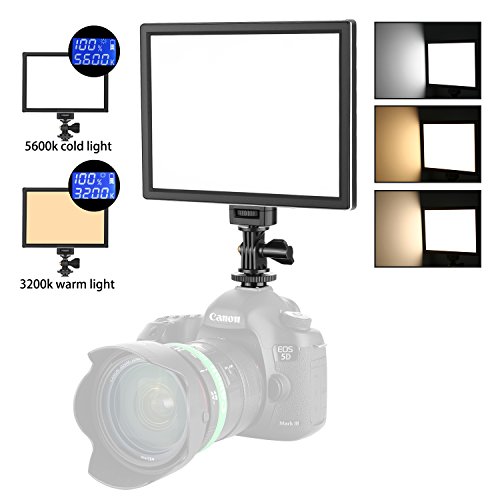 Product Cover Neewer Camera LED Video Light - SMD LED Light Panel for Softer Lighting Photography, 3200K to 5600K Variable Color Temperature and Dimmable Light, Ultra Thin, T100 (Battery NOT Included)
