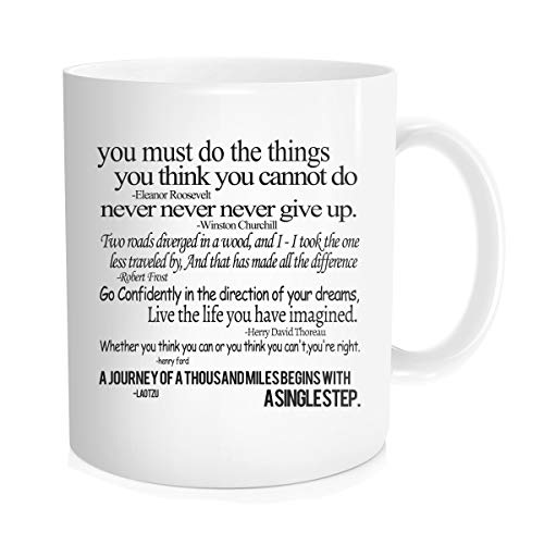 Product Cover Hasdon-Hill Funny Coffee Mug for Men Women with Inspirational Sayings Quotes, Cute Inspirational Mugs Unique Gift for Dad Mom Friends Friendship Birthday Christmas 11 oz Bone China White
