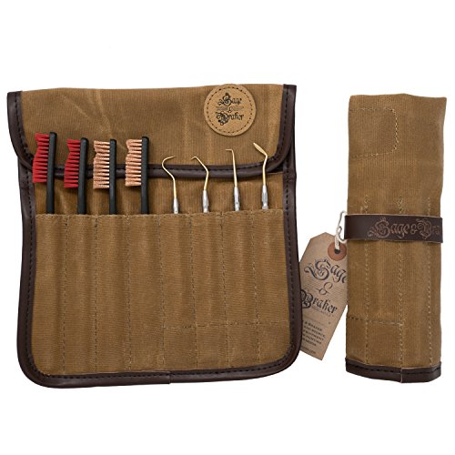 Product Cover Gun Cleaning Brushes and Picks with Waxed Canvas Tool Roll