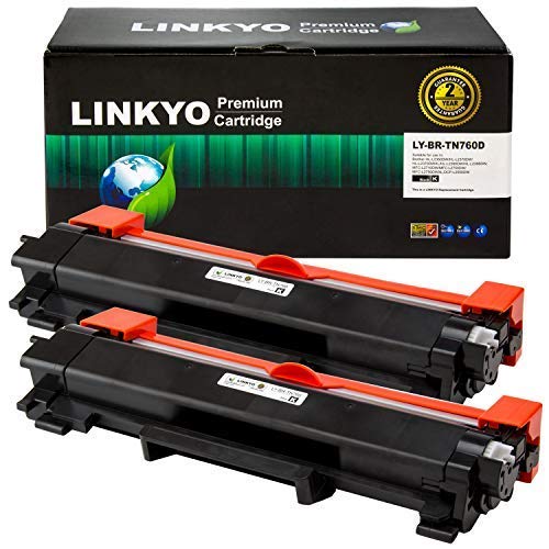 Product Cover LINKYO Compatible Toner Cartridge Replacement for Brother TN760 TN-760 TN730 (Black, High Yield, 2-Pack)