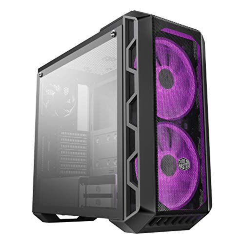 Product Cover Cooler Master MasterCase H500 ATX Mid-Tower w/ Tempered Glass Side Panel, Transparent/ Mesh Front Option, Carrying Handle & 2x 200mm RGB Fans w/RGB Controller