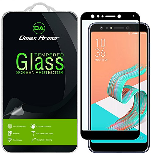 Product Cover [2-Pack] Dmax Armor for Asus ZenFone 5Q [Tempered Glass] Screen Protector, (Full Screen Coverage) (Black)