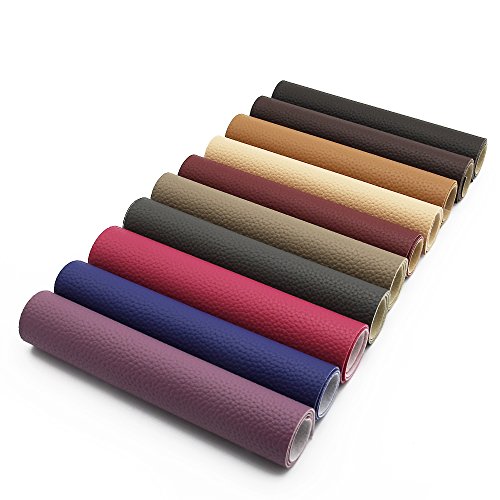 Product Cover David accessories Solid Color PU Leather Fabric Plain Litchi Fabric Cotton Back 10 pcs 8