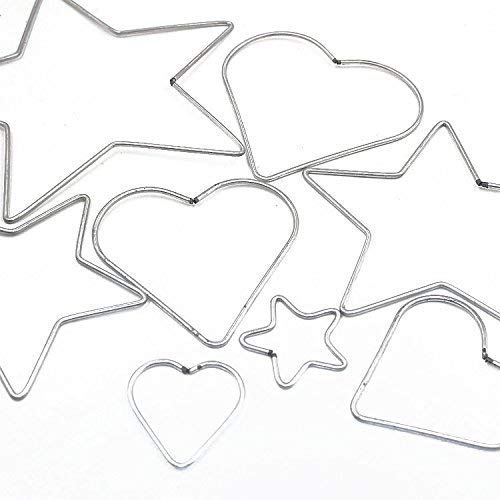 Product Cover Grekywin DIY Craft Accessory Metal Star Heart Shaped Ring Hoop forDream Catcher and Crafts, 8 Pcs