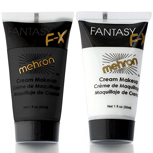 Product Cover Mehron Makeup Fantasy F/X Water Based Face & Body Paint Black and White Face Paint Bundle