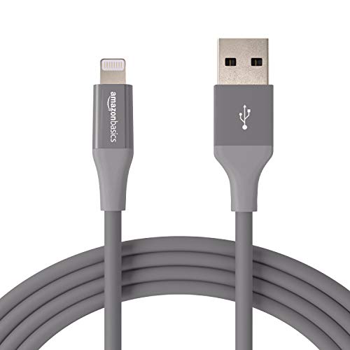 Product Cover AmazonBasics Lightning to USB A Cable, Advanced Collection, MFi Certified iPhone Charger, Grey, 10 Foot