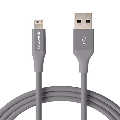 Product Cover AmazonBasics Lightning to USB A Cable, Advanced Collection, MFi Certified iPhone Charger, Grey, 6 Foot