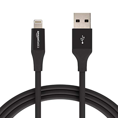 Product Cover AmazonBasics Lightning to USB A Cable, Advanced Collection, MFi Certified iPhone Charger, Black, 6 Foot, 2 Pack