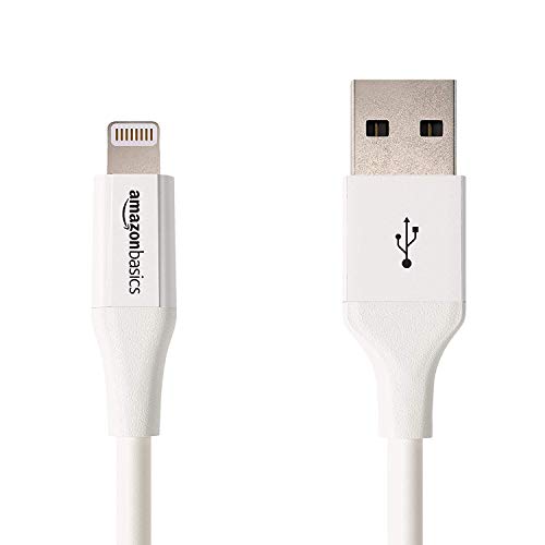 Product Cover AmazonBasics Lightning to USB A Cable, Advanced Collection, MFi Certified iPhone Charger, White, 3 Foot, 2 Pack