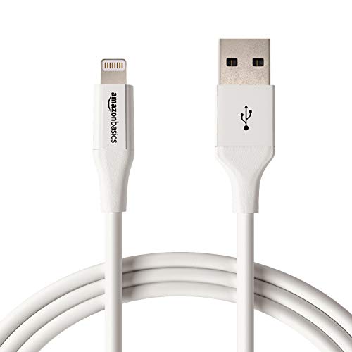 Product Cover AmazonBasics Lightning to USB A Cable, Advanced Collection, MFi Certified iPhone Charger, White, 6 Foot