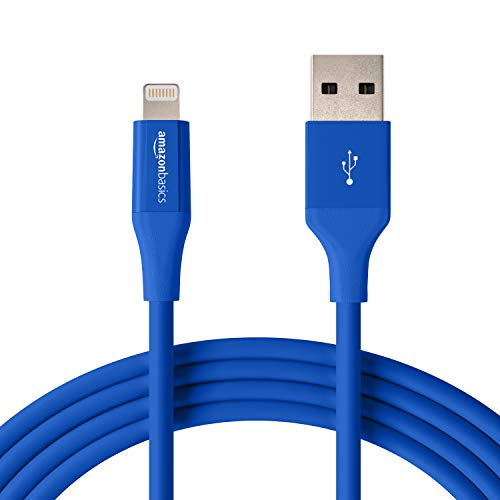 Product Cover AmazonBasics Lightning to USB A Cable, Advanced Collection, MFi Certified iPhone Charger, Blue, 10 Foot