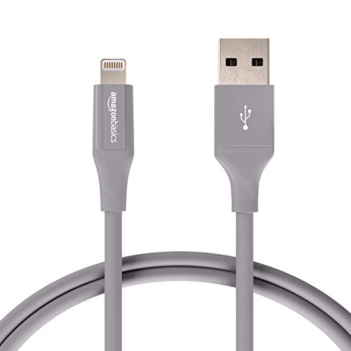 Product Cover AmazonBasics Lightning to USB A Cable, Advanced Collection, MFi Certified iPhone Charger, Gray, 3 Foot, 2 Pack