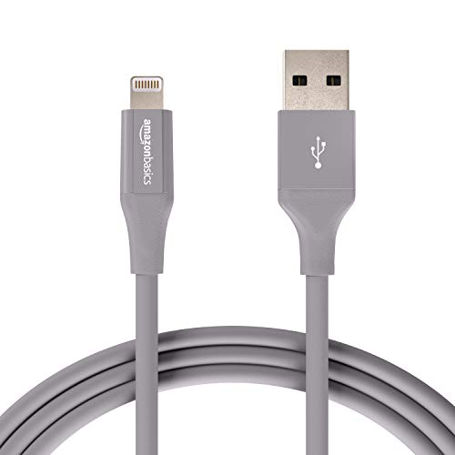 Product Cover AmazonBasics Lightning to USB A Cable, Advanced Collection, MFi Certified iPhone Charger, Grey, 6 Foot, 2 Pack