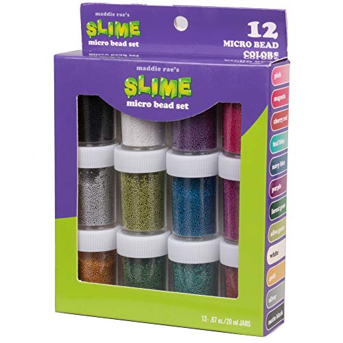 Product Cover Maddie Rae's Slime Metallic Microbeads, Set of 12, (20g ea) Great for Slime, Caviar Nails, and Crafts