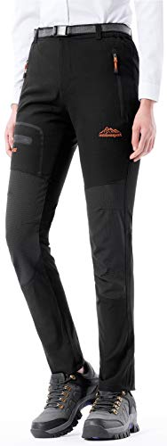 Product Cover DAFENGEA Women's Hiking Pants Outdoor Waterproof Windproof Softshell Fleece Slim Snow Ski Pants
