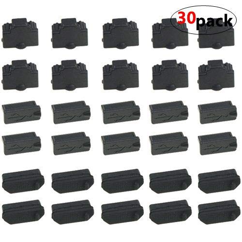 Product Cover WMYCONGCONG 30 PCS Universal Laptop Silicon Dust Plugs Protector Stopper Cover for Ethernet Hub Port RJ45, USB A Type Socket, HDMI Female Port