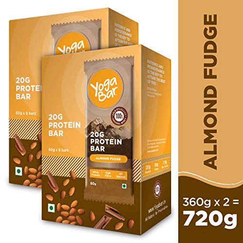 Product Cover Yogabar 20 gram Protein Bar Almond Fudge - 6 x 60 g (Pack of 2)