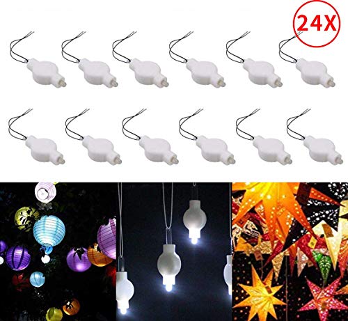 Product Cover LOGUIDE LED Lantern Lights,24 Pack LED Lights for Paper Lantern,Battery Powered Small LED Lights,Balloons for Weddings and Festival Decorations -Long Lasting, Waterproof (White)