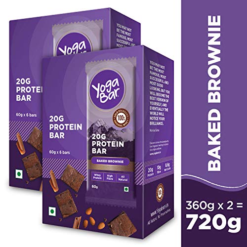 Product Cover Yogabar 20 gram Protein Bar Chocolate Brownie - 6 x 60 g (Pack of 2)